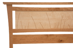 Bed Frame King Size, Headboard, Scandinavian, Danish, Shaker, Cherry, Curly Maple, Inlay, Curves 4 small