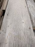 Silvered Reclaimed Barnwood And Stainless Steel Reception Desk 6 small