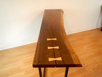 Live Edge Walnut Console Table / Sofa Table / Free Form Edge Table 4 small