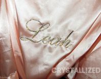 Personalized Flower Girl Crystallized Satin Kids Robe Kimono Genuine European Crystals Bedazzled 2 small