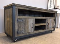 Rustic Industrial Barn Board / Reclaimed Wood Media Stand / Tv / Entertainment Stand 2 small