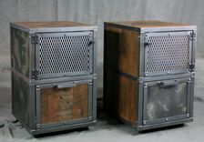 Small File Cabinet With Storage. Reclaimed Wood And Steel Cabinet. Rustic Industrial Drawer. 5 small