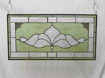 Traditional Vintage Look Victorian Stained Glass Panel Window Transom 3 small