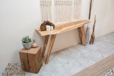 Live Edge Wood Slab Modern Rustic Console Table 2 small