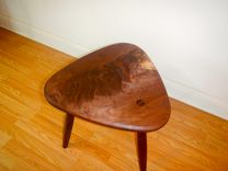 Mid Century Modern Live Edge Three Leg Table / Stool 4 small