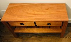 Bench, Seat Or Accent Table With Drawers And Shelf Made From Solid Mahogany 4 small