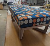 Walnut And Upholstery Ottoman 5 small