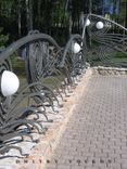 Deck Railing With Light Fixtures. 2 small