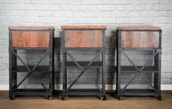 Vintage Industrial Host Stand, Modern Podium, Rustic Lectern, Greeter Station, Concierge Desk, 10 small