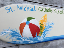 Surfboard Wood Signage Board, Party Signature Guest Book Gift Idea 2 small