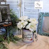 Vase Camellia Flower Arrangement Vintage French Tabletop Bucket Planter 6 small