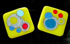 Fused Glass Coasters (2) - Seeds Of Conversation 5 small