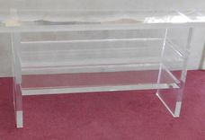 Acrylic Console Entertainment Center With Shelves - Thick Acrylic Look - Hand Crafted Made To Order 3 small