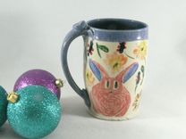 Set Of Two: Large Ceramic Handmade Mugs 3 small