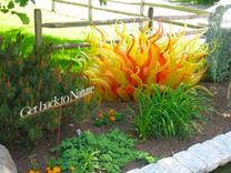 Outdoor Glass Garden Sculptures' | Glass Art - Internally Lit 1 small