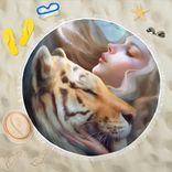 Summer Beach Towel Vacation Pool Beach Blanket Fantasy Tiger Love Towel 3 small