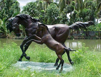 Bronze Sculpture Mare & Filly / Mare And Colt | Custom Life Size Statues - Civic Quality Memorials 1 small