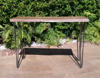 Live Edge Oak Sofa & Console Table 4 small