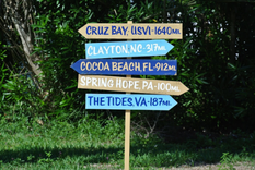 Mileage Destination Sign Post. Housewarming Gift. Garden/Yard Decor. 1 small