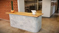 Concrete Desk with Reclaimed Oak Top 1 small