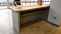 Concrete Desk with Reclaimed Oak Top 4 small