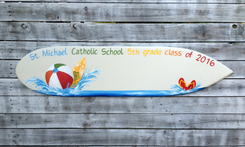 Surfboard Wood Signage Board, Party Signature Guest Book Gift Idea 1 small