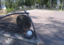 Deck Railing With Light Fixtures. 1 small