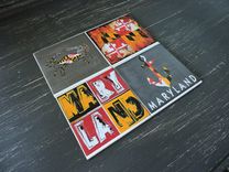 Maryland Flag Theme Ceramic Coasters 2 small