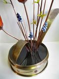 Forever Spring- Ikebana Style Glass, Copper, And Brass Floral Arrangement 2 small