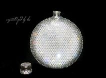 Crystallized Flask Alcohol Container Round Bar Bling European Crystals Bedazzled 1 small