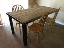Steel Dining Table With Cedar Inlay 2 small