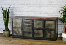 Industrial Credenza With Drawers. Rustic Filing Cabinet. Modern Office Furniture Reclaimed Wood. 1 small