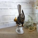 Courtly Songbird Checked Bird Figurine 8.5" Checkered Song Bird Decor 4 small