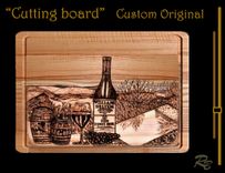 Custom Cutting Board, ,Charcuterie Board, Wine, Vinyarg, Wood Anniversary 1 small