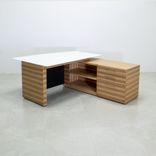 Custom Executive Office Desk With Credenza, Tempered Glas Top - Avenue Curved Desk 3 small