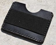Handmade Leather Parvus Wallet Black Chromexcel Black W/ Money Band 2 small