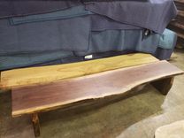 Walnut Or Ash Live Edge Bench Solid Slab Wood Built Darn Tough 2 small