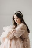 Heirloom-Quality Wedding Tiara | Silver Lace & Pearl Bridal Headpiece 1 small