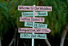 Welcome Wedding Sign. Wooden Beach Wedding Directional Sign. 1 small