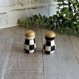 Whimsical Checks Mini Salt And Pepper Shakers Buffalo Check Decor 4 small
