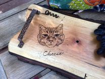 Wood Burned Or Pyrography Pet Portrait For Memorial Or Living Celebration 1 small