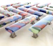 Fused Glass Drawer Knobs And Pulls  5 small