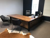 Executive Desk In Walnut And Steel 1 small