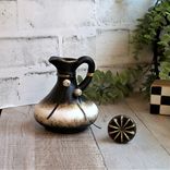 Vintage Decanter Black Gold And White Decor Small Glass Hand Painted Bottle Art 1 small