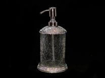 Crackled Glass Crystallized Soap Dispenser Chrome Lotion Pump Bling Bath European Crystals 1 small