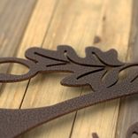Vertical Metal House Number Sign with Autumn Oak Leaves and Vines 2 small