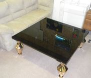 Black Acrylic Slab Top With Custom Style Legs 4 small