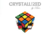 Crystallized Rubik's Cube Bling Genuine European Crystals Bedazzled Game 2 small