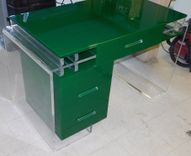 Acrylic Waterfall Edge Desk With Drawers - Hand Crafted, Custom Made 1 small