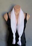 White Chiffon Scarf With Pink Edging 4 small
